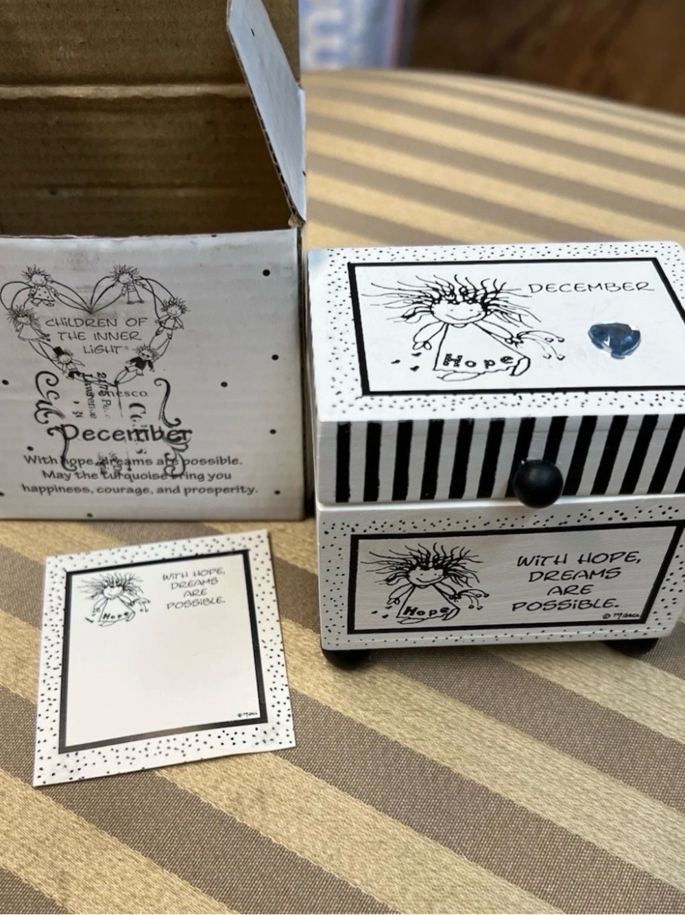 Enesco Children of The Inner Light - December Birthday Hope Mini Chest